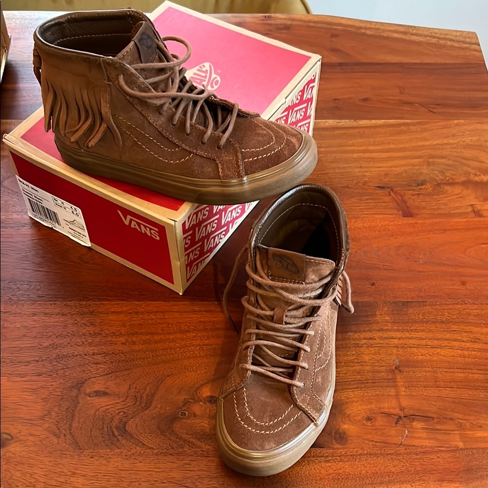 Vans brown suede high-top sneakers
